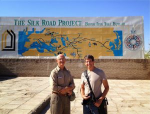 Uzbekistan: Khiva Richard and Michael in front of a Silk Road