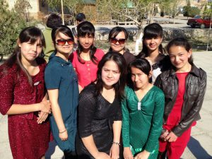 Uzbekistan: Khiva Student visitors on a class trip.