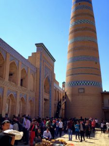 Uzbekistan: Khiva The magnificent minaret of Islam-Khodja and mosque on a