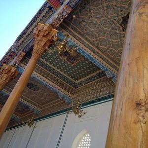Uzbekistan: Bukhara Ceiling detail of the Mausoleum of Bahauddin Naqshbandi.