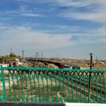 Uzbekistan: Nukus Train tracks in Nukus. This is the sixth-largest city
