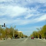 Uzbekistan: Nukus A main street.