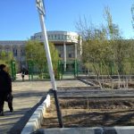 Uzbekistan: Nukus A university building.