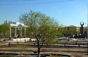 Uzbekistan: Nukus Public park.