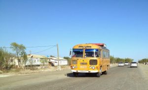Uzbekistan: Nukus Old Soviet style buses are still in use.