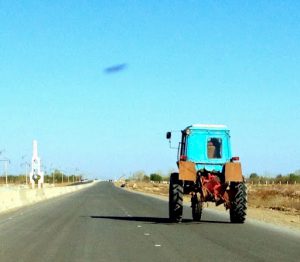 Uzbekistan: Nukus Soviet style tractor.