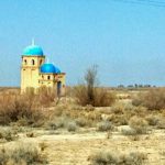 Uzbekistan: Nukus Small mosque in the middle of nowhere.