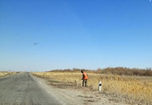 Uzbekistan: Nukus Road repairman in the middle of nowhere.