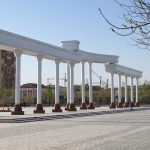Uzbekistan: Moynaq Memorial structure.