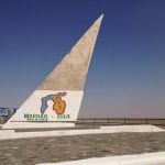 Uzbekistan: Muynak Aral Sea monument.