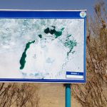 Uzbekistan: Muynak Aral Sea photo of 2009 showing the extent of