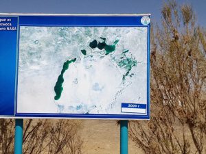 Uzbekistan: Muynak Aral Sea photo of 2009 showing the extent of