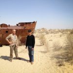 Uzbekistan: Muynak Close-up of rusting boats.