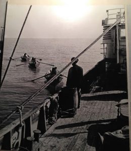 Uzbekistan: Muynak Museum photo of the former Aral Sea fishing industry.