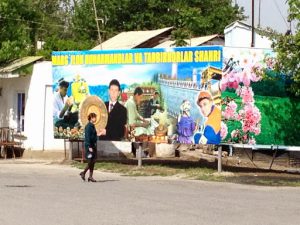 Uzbekistan: Fergana City billboard encouraging tourism.