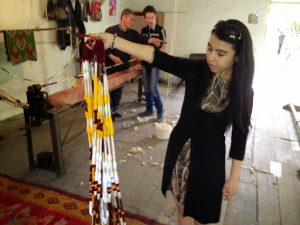 Uzbekistan: ????Margilan city???? Colored silk strands ready to be woven into