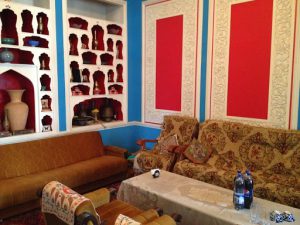 Uzbekistan: ????Margilan city a sitting room at Yodgorlik family home with