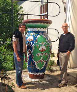 Uzbekistan: Fergana Valley, Rishton Michael and Richard at the entry to