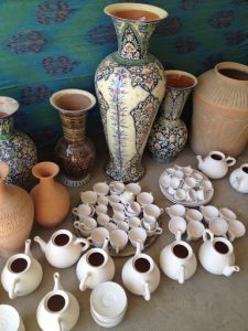 Uzbekistan: Fergana Valley, Rishton  Rustam Usmanov pottery.