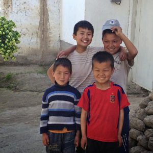 Uzbekistan: Fergana Valley, Rishton Neighbor kids of the Bahrom family.