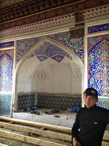 Uzbekistan: Kokand City Khan Palace - restoration is a continuous job.