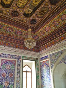 Uzbekistan: Kokand City Khan Palace - brilliantly designed ceiling.