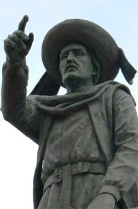 Portugal, Sagres Town: close-up of Henry the Navigator statue