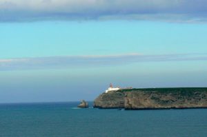 Portugal, Sagres Town: big sky, big ocean, small lighthouse