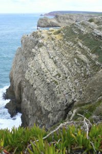 Portugal, Sagres Town: fishermen on steep cliffs