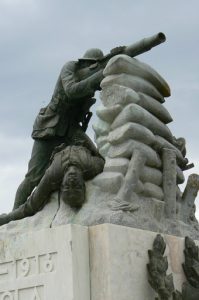 Portugal, Estremoz: realistic memorial  to World War I soldier victims