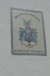 Portugal, Estremoz: official emblem of the cavalry base camp "Dragons of