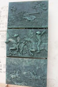 Portugal, Estremoz: relief sculpture depicting Portuguese soldiers conquering a foreign land