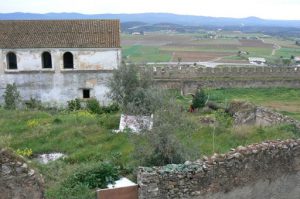 Portugal, Estremoz: farmlands around the town with ancient walls