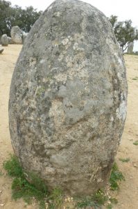 Portugal, Evora: close-up of a standing stone; some stones have worn
