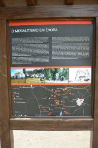 Portugal: Evora: park sign displaying a map of the surrounding area