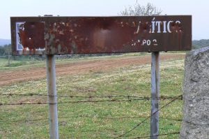 Portugal, Evora: a rusted sign with worn letters that signify something