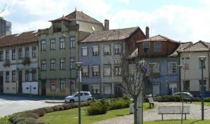 Portugal, Porto City: row houses of varying styles,  most decorated