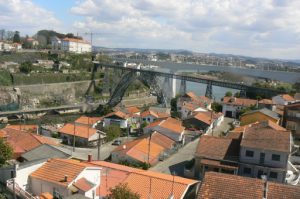 Portugal, Porto City: view of the bridge and river from