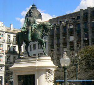 Portugal, Porto City: equestrian city square (rider?)