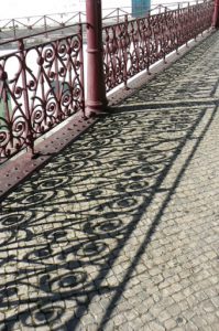 Portugal, Lisbon: railing shadow
