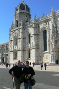 Portugal, Lisbon: Richard and Michael in front of  Saint Jeronimo