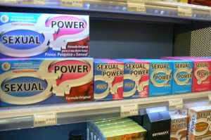 Portugal, Lisbon: grocery store family planning shelf