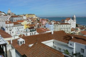 Portugal, Lisbon: overview of the city and Tagus River