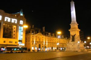 Portugal, Lisbon: nighttime photo of Plaza Comercio
