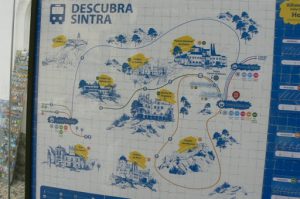 Portugal, Sintra town map made of tiles