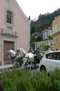 Portugal, Sintra horse carriage in the village