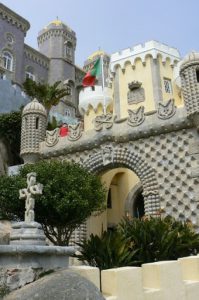 Portugal, Sintra  Pena National Palace, a mix of Neo-Gothic, Neo-Manueline,  Islamic