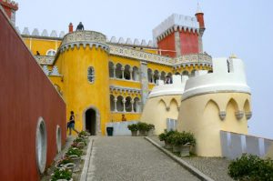 Portugal, Sintra  Pena National Palace, a mix of Neo-Gothic, Neo-Manueline,  Islamic