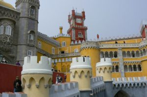 Portugal, Sintra  Pena National Palace, a mix of Neo-Gothic, Neo-Manueline,  Islamic
