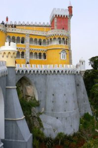 Portugal, Sintra  Pena National Palace, a mix of Neo-Gothic, Neo-Manueline,  Islamic